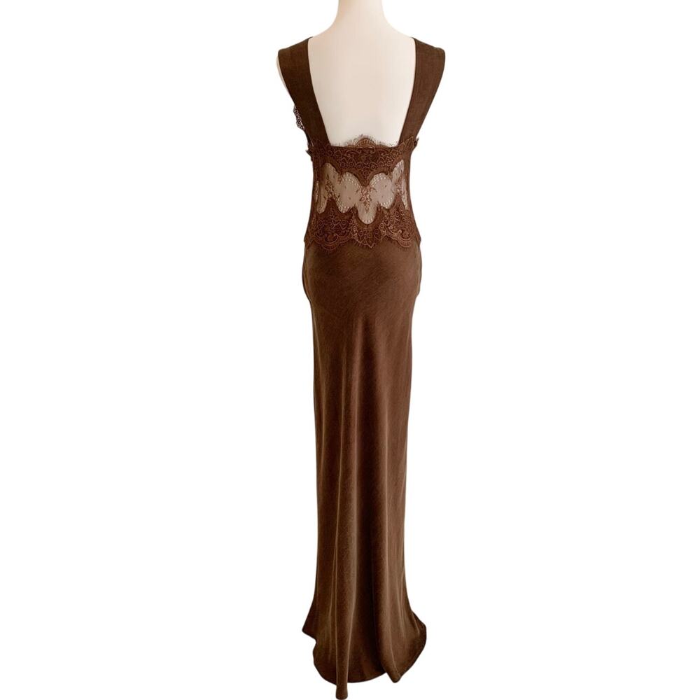 Third Form VISIONS LACE FLOOR LENGTH DRESS | CHOCOLATE - Picture 9 of 10